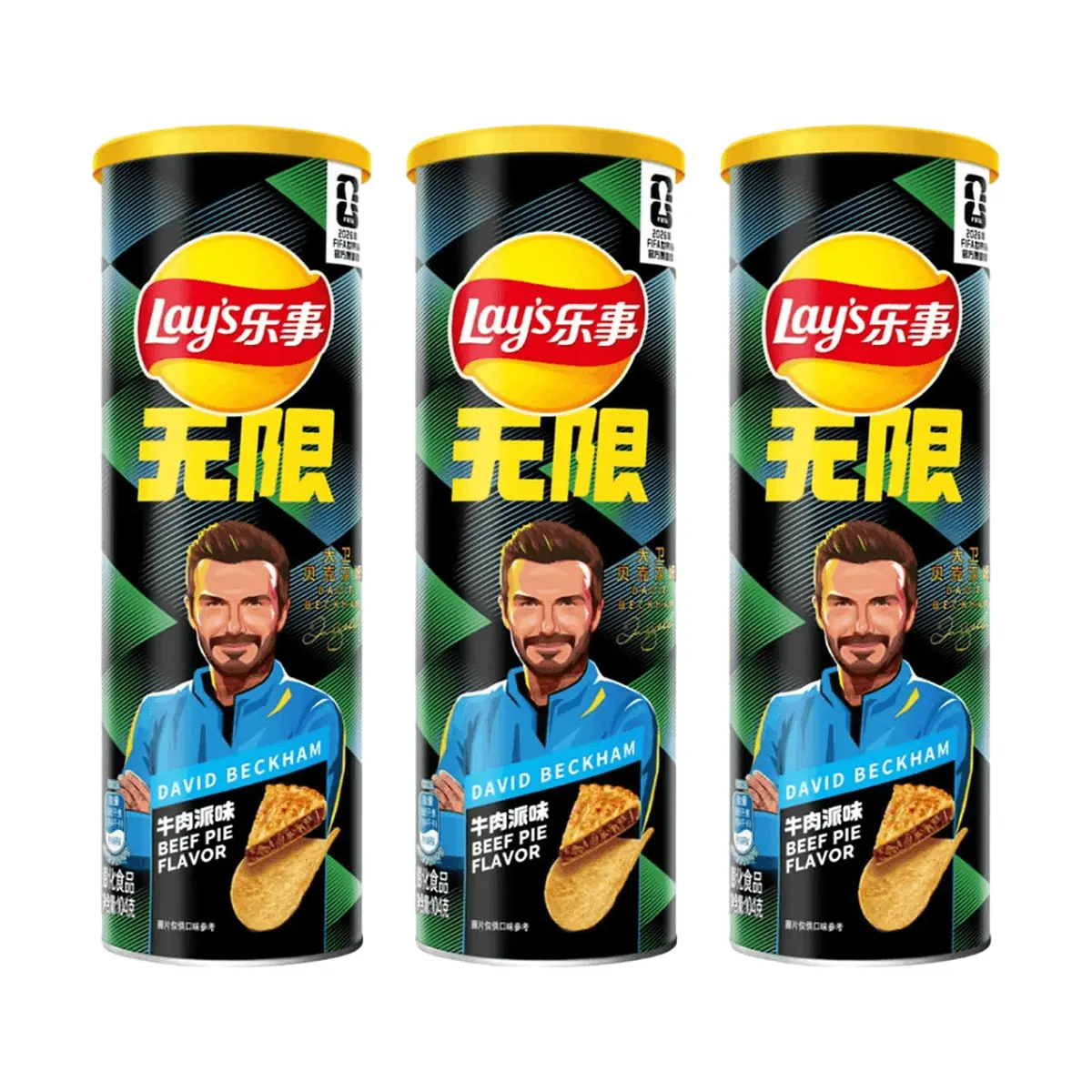 Lay's FIFA World Cup Limited Edition Potato Chips - Beef Pie Flavor, 90g Bags (3 Pack) - Ultimate Game Night Snack