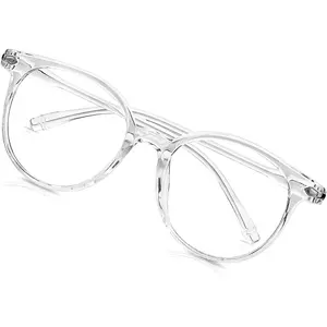 Clear Glasses for Women Men, Retro Round Blue light Blocking Reading Eyeglasses with Lightweight Frame, Anti  UV Glare Filter Eyewear