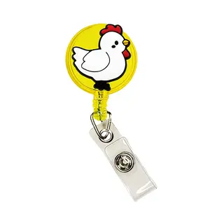 Chicken Chick Badge Reel ID Holder Badge Clip Funny Nurse Doctor CNA Retractable 25 inch Extension Yazzle Dazzle
