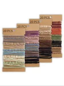 Colorblock High Stretch Hair Ties, Fashion Hair Accessories for Women & Girls, Minimalist Headwear Suitable for Thick Hair, Fashionable Hair Accessories