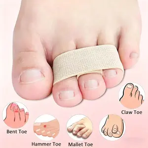 2Pcs Toe Splints & Bandages, Hammer Toe Straightener for Broken, Bent & Overlapping Toes Correction