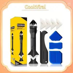 Silicone Caulking Tools-3 in 1 Sealant Finishing Tool Grout Remove Scraper Caulk Remover Glass Glue Angle Scraper for Bathroom,Kitchen,Floor,Window,Sink Joint,Frames Seal
