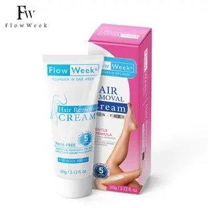 FlowWeek Mild Hair Removal Cream That Is Painless And Quick To Work Underarm Private Body Leg Hair Remove Cream Moisturizing Skin Care Effective Beauty Hair Removal For Men Women Body Care 60G