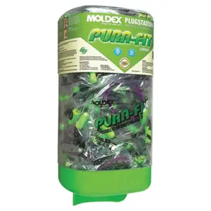 212 MAIN Moldex Corded Plug Station with 150 Pairs of Soft Foam Pura-Fit Earplugs, Easy Insertion, NRR 33dB