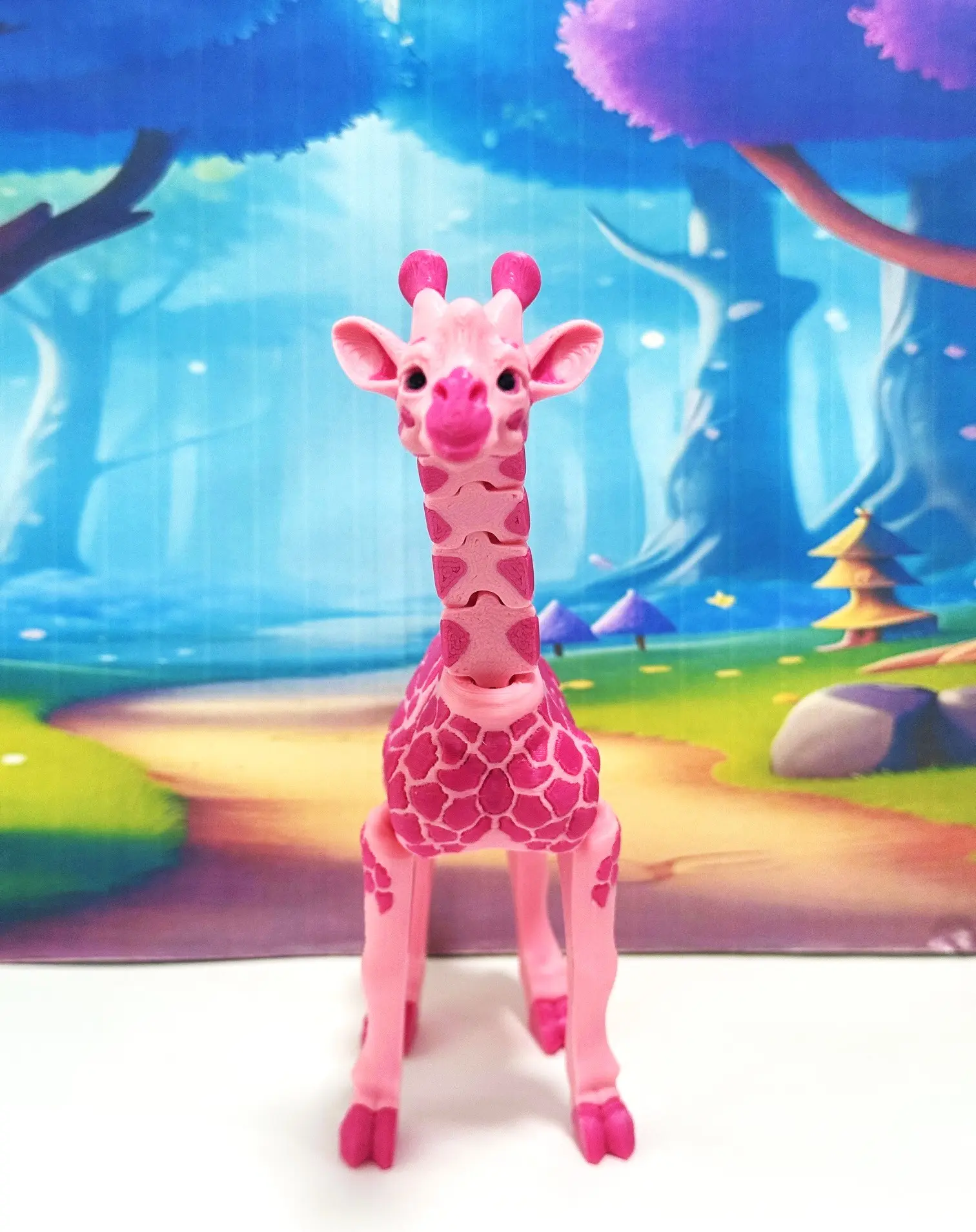 Articulated Giraffe Figurine, 6" Safari Animal Plastic Model Figure, Zoo Animal Fidget Toy, Movable Joints and Neck, Executive Desk Toy