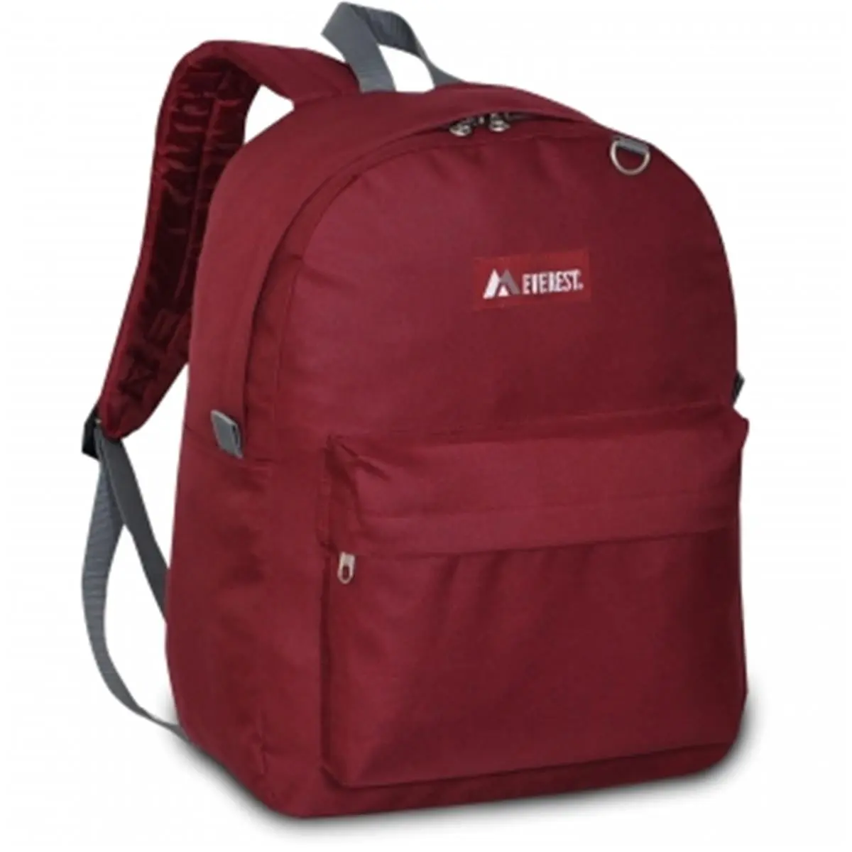 212 MAIN Everest Classic Burgundy Synthetic Backpack - 22L, 16.5x13x6.5 in, 1.0 lbs Best-Selling Portable Lightweight Bag for Adults, Spacious Durable Casual Travel Daypack with Front Pocket, Trendy Stylish Functional Luggage