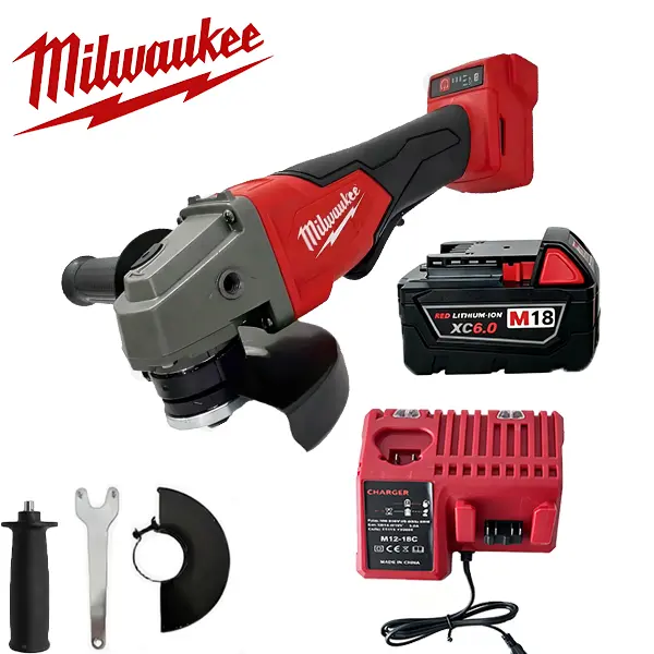 Milwaukee M18 Brushless Angle Grinder - 125mm Electric Power Tool with RapidStop Brake for Metal Cutting, Garage Repair home project impact fuel maintenance equipment variable speed trigger