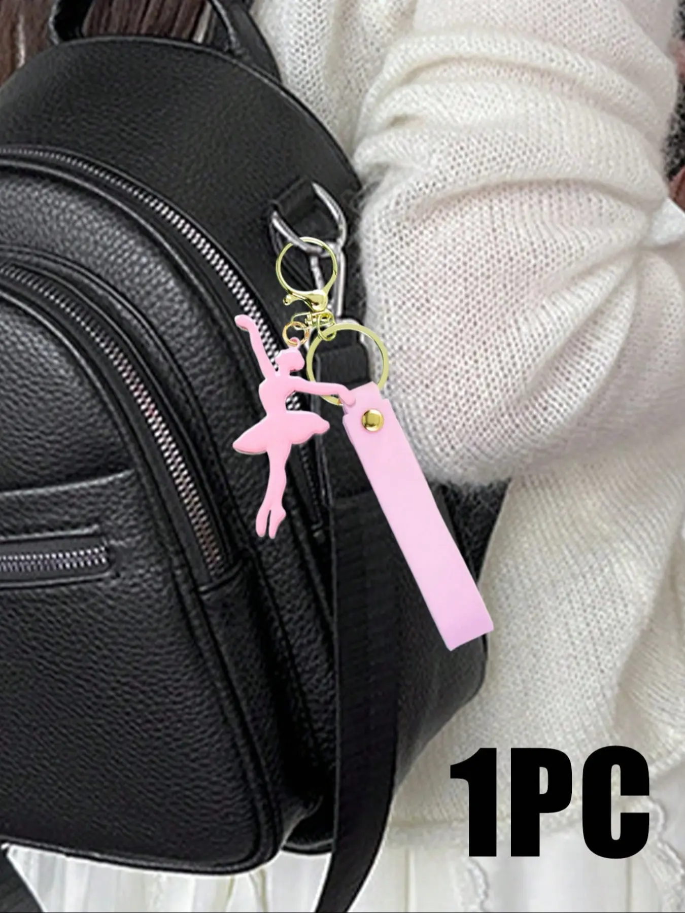 Personalized Ballet Dancer Keychain, Ballerina Gift, Soft Rubber Strap, Durable Stainless Steel, Perfect for Dance Lovers
