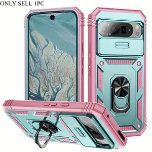 Is Suitable for Google Pixel 10, 9, A Pro, XL Pro, Pixel 8 Pro, 8 A, 8, And 7 A Series. It Features a Shockproof Armor Case with a 360° Rotating Metal Stand And a Sliding Lens Cover for Protection, Protective Phone Cover
