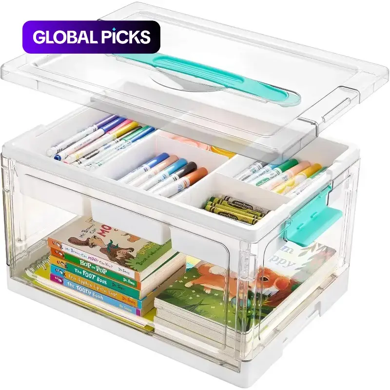 High-Capacity Clear Plastic Craft Organizer Box with Removable Trays and Dividers, Container Organizer Divided Storage Hobby Box, Storage Bin for Art Supplies, Toys, Craft Materials and Cosmetics, Ideal New Year Gift #GLOBAL PICKS