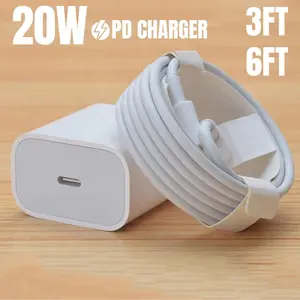 For iPhone 14 13 12 11 Pro Max XR 20W Power Adapter Fast Charger PD Cable USB-C Type-C