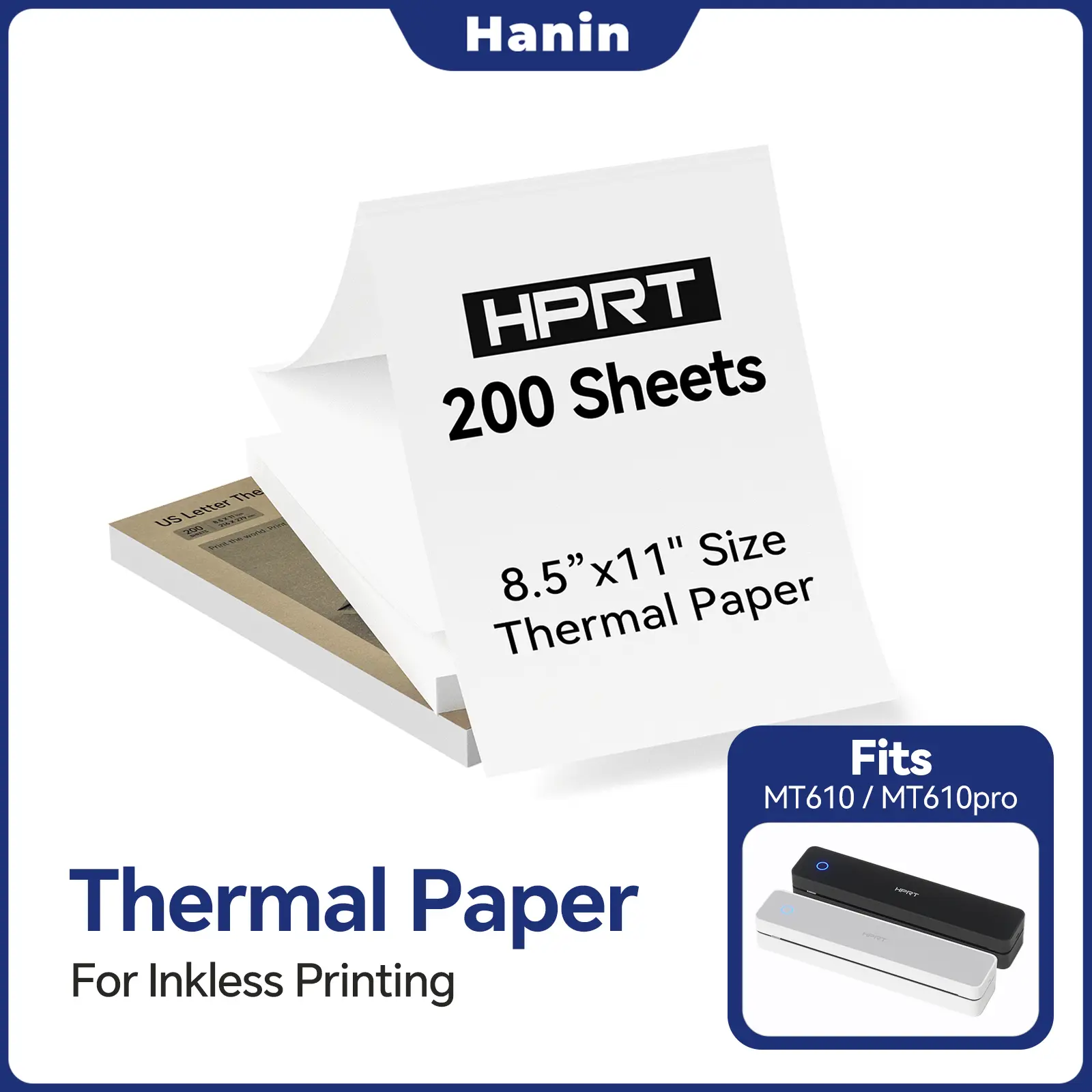 200 Sheets Thermal Printer Paper – US Letter 8.5x11" & A4, Compatible with HPRT MT610/MT610 Pro – BPA Free Stationery Supplies summerwins,back to school,back to school haul
