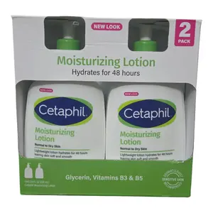 Cetaphil Moisturizing Lotion for Normal to Dry Sensitive Skin 20 Fl Oz 2 Pack with Glycerin Vitamins B3 & B5 Hydrates for 48 Hours Gentle Hydration
