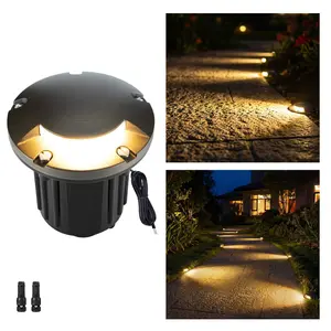 Gardenreet Brass In-ground Well Lights, Low Voltage IP65 Waterproof 12V LED Outdoor Landscape Lighting(One-Direction Turret 2204A)