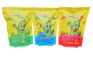 Paradise Pickles Sour Pickle Snack Pack - 3 Flavors: Sour Blue Raspberry, Sour Cherry, Sour Green Apple - Sour and Sweet Candied Pickles