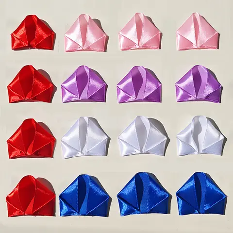150Pcs 4x4.5cm Handmade Synthetic Eternal Ribbon Rose Petals Set - Artificial Flower Decorations for Wedding Decor, Gift, Garage, Toilet (Home Supplies Decorative Accents)