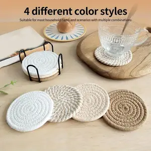 8 Pack Absorbent Round Coasters with Holder, Minimalist Drink Mats Set for Coffee Table Home Decor Bar Tableware Housewarming Gift, Perfect for Parties