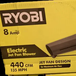 RYOBI 8AMP CORDED ELECTRIC JET FAN BLOWER 440 CFM 135mph