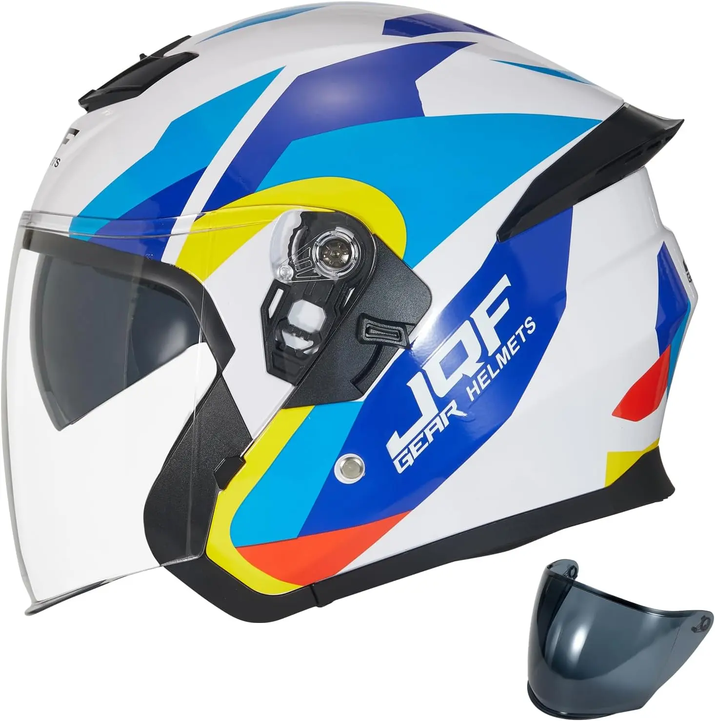 JQF Gear Cascos de Motocicleta con Cara Abierta para Adultos