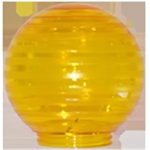Polymer Products  Sphere 6 in. Etched Yellow Acrylic Festival Replacement Globe- Pack Of 6
