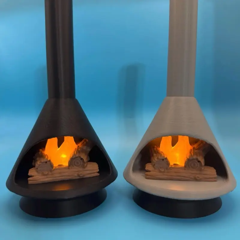 Mini Mid-Century Modern LED Fireplace 3D Printed