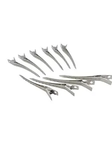 10 pcs 9cm 8 holes Silver carbon steel Duck clip Hair salon Sectioning Clamp Hair Clips