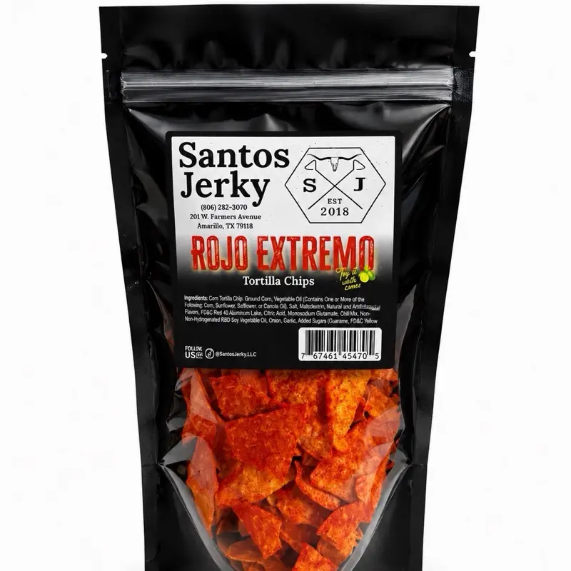 Santos Jerky Spicy Tortilla Chips ( 3 oz Bag )