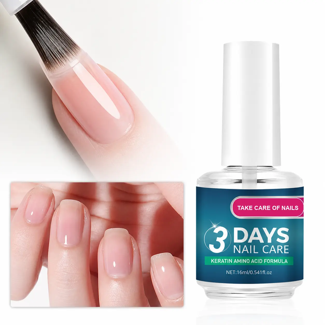 Keratin Amino Infused Nail Hardener Oil, Hydrating Aloe Macadamia Cuticle Serum for Split Dry Nails, Salon Nail Growth Care Set