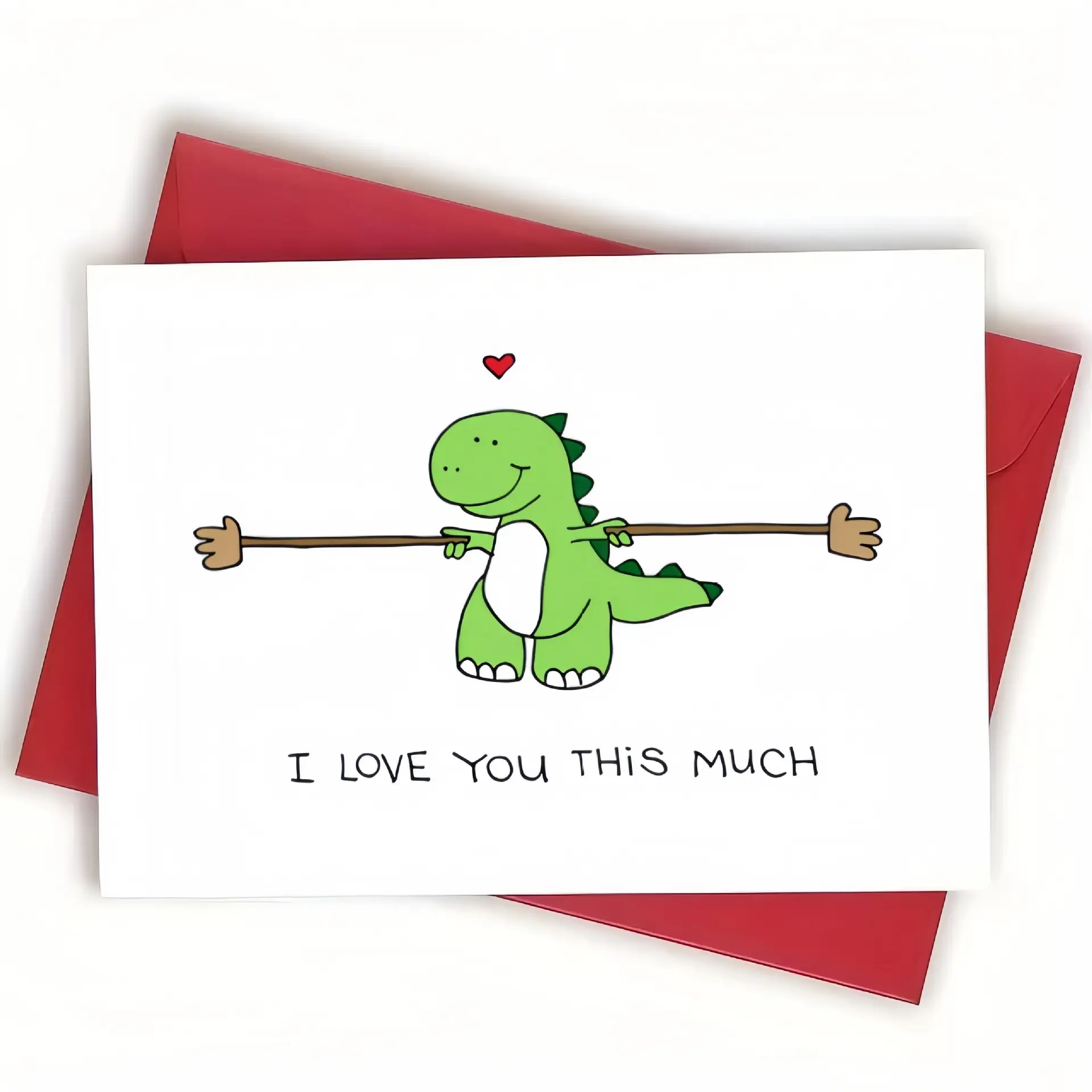 1PC Funny Dinosaur I Love You So Much Greeting Card, Humorous Design for Birthdays & Special Occasions, Perfect Gift Idea for Kids & Adults，Mother's Day and Valentine's Day, Father's Day Greeting Card