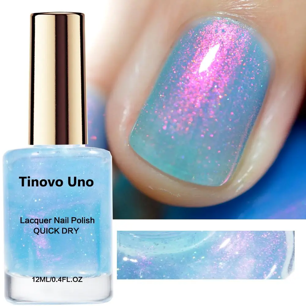 Tinovo Uno Aurora Ice Color-changing Chameleon Liquid Polish Nail Polish, Quick Dry Long-lasting Gloss Nail Art Polish, Professional Nail Art & Nail Polish for Women, Blue, Nail Polish Pastel Colors