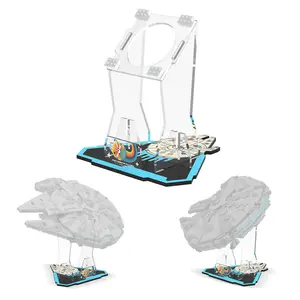 Acrylic Display Stand for  Star Wars Millennium Falcon 75257 Building Set (Stand Only, No Model) Vertical Display Bracket for 75105 Starship Model