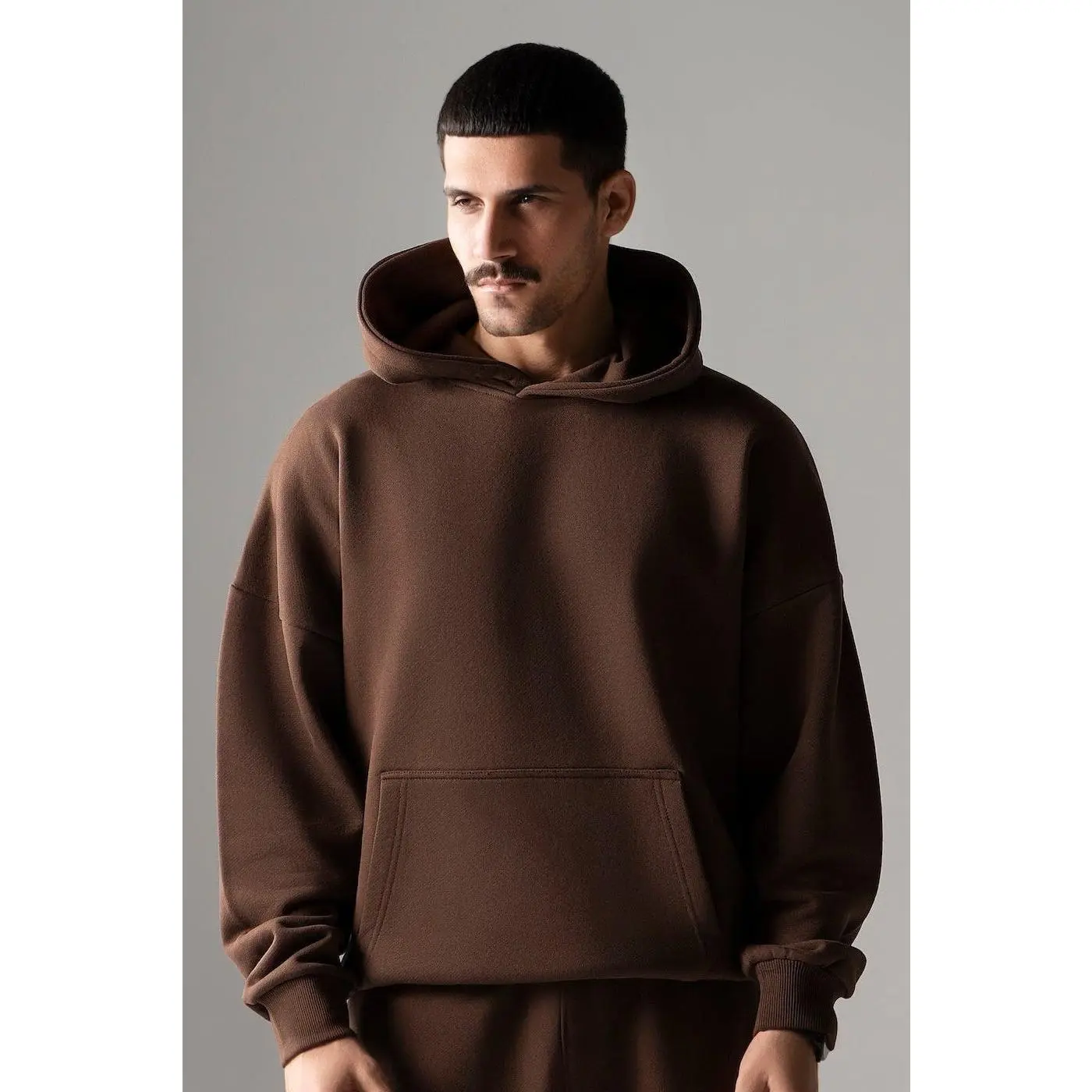 Extra Heavy Standard Boxy Hoodie (Brown)