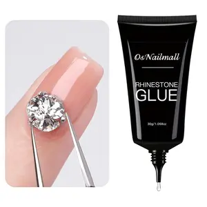 OsNailmall 30ML Rhinestone Gel Glue, Long-Lasting, UV/LED Curing, Non-Toxic, Odorless, Gentle, Easy-To-Apply, Multi-Purpose Nail Art Adhesive