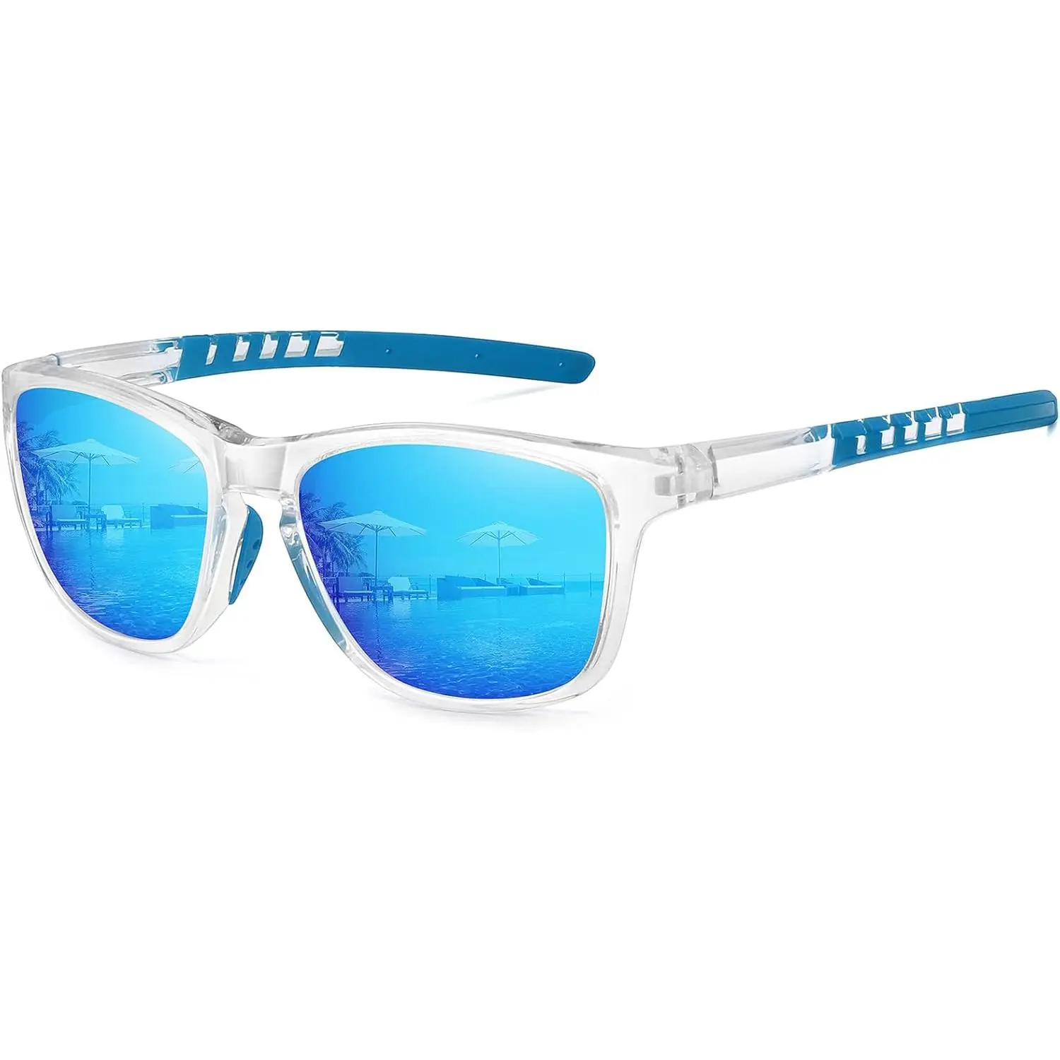 Transparent Frame-blue Mirror Lens