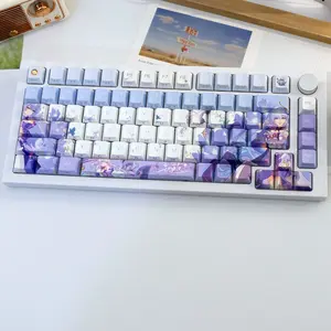 138 Key Robin Bird Pbt Keycaps, Cherry Style Elegant Side-Printed Semi-Transparent, Dye Sublimation, Compatible with Mx Axes, Fits 61/64/68/87/96/104/108 Keyboards, Gaming Keyboard Accessories