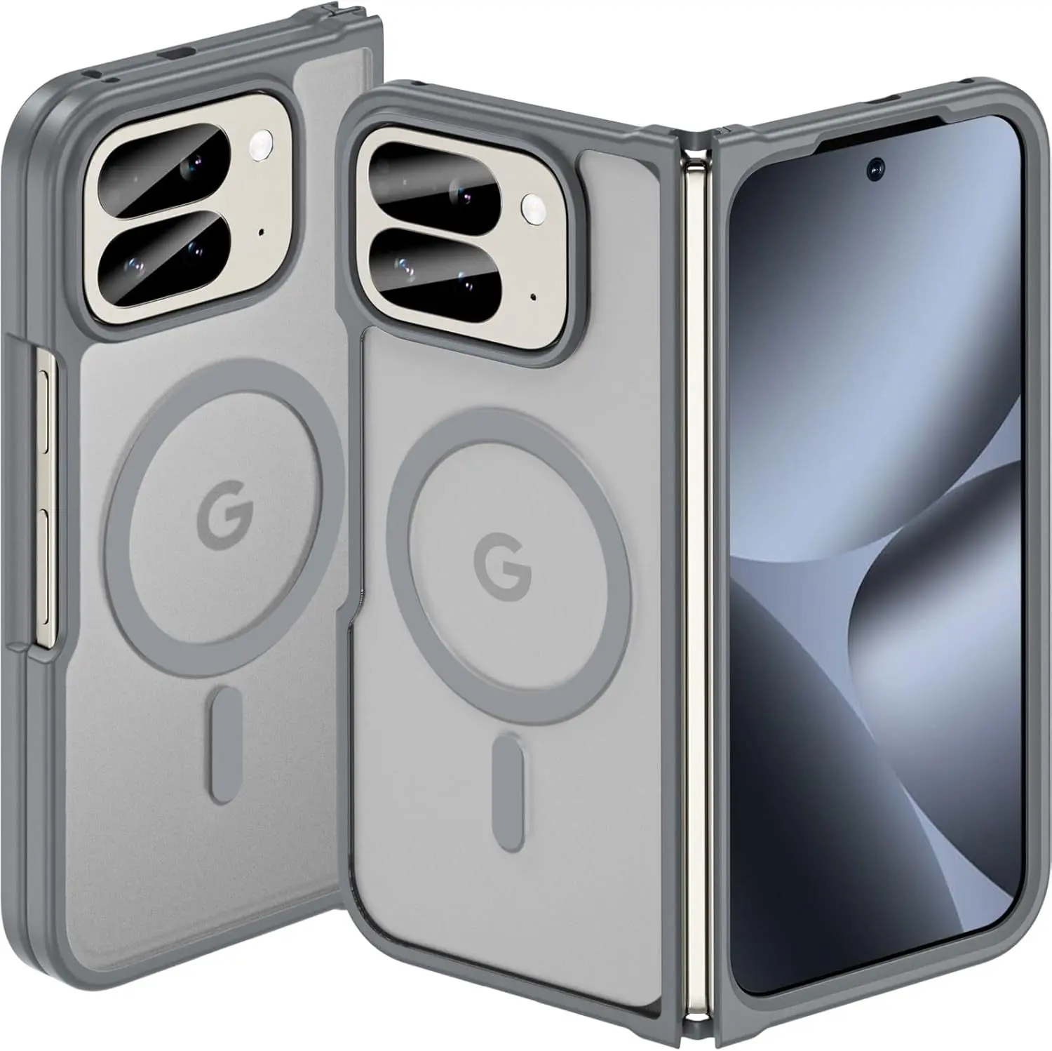 SUODUSI Suitable for Google Pixel 10 Pro Fold foldable phone protective case [semi transparent frosted] [compatible with MagSafe], lightweight, skin friendly, smooth TPU shock-absorbing protection