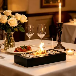 Patio Home Decor Gifts,CompactSpace Saving,Portable Rectangular Metal Tabletop Fire Pit - Indoor and Outdoor Fireplace for Making Roasted Marshmallows, Space Saving, Easy to Assemble, Perfect for Camping, Backyard, Parties,Mother plot gift