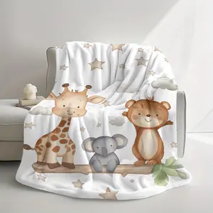 Cozy Flannel Throw Blanket - 280GSM Soft Fluffy Animal Print Retro Vintage Fading-Resistant, Ideal for Naps, Camping, Perfect Gift for Friends & Family, Bedroom Flannel Throw, Cozy Throw Blanket