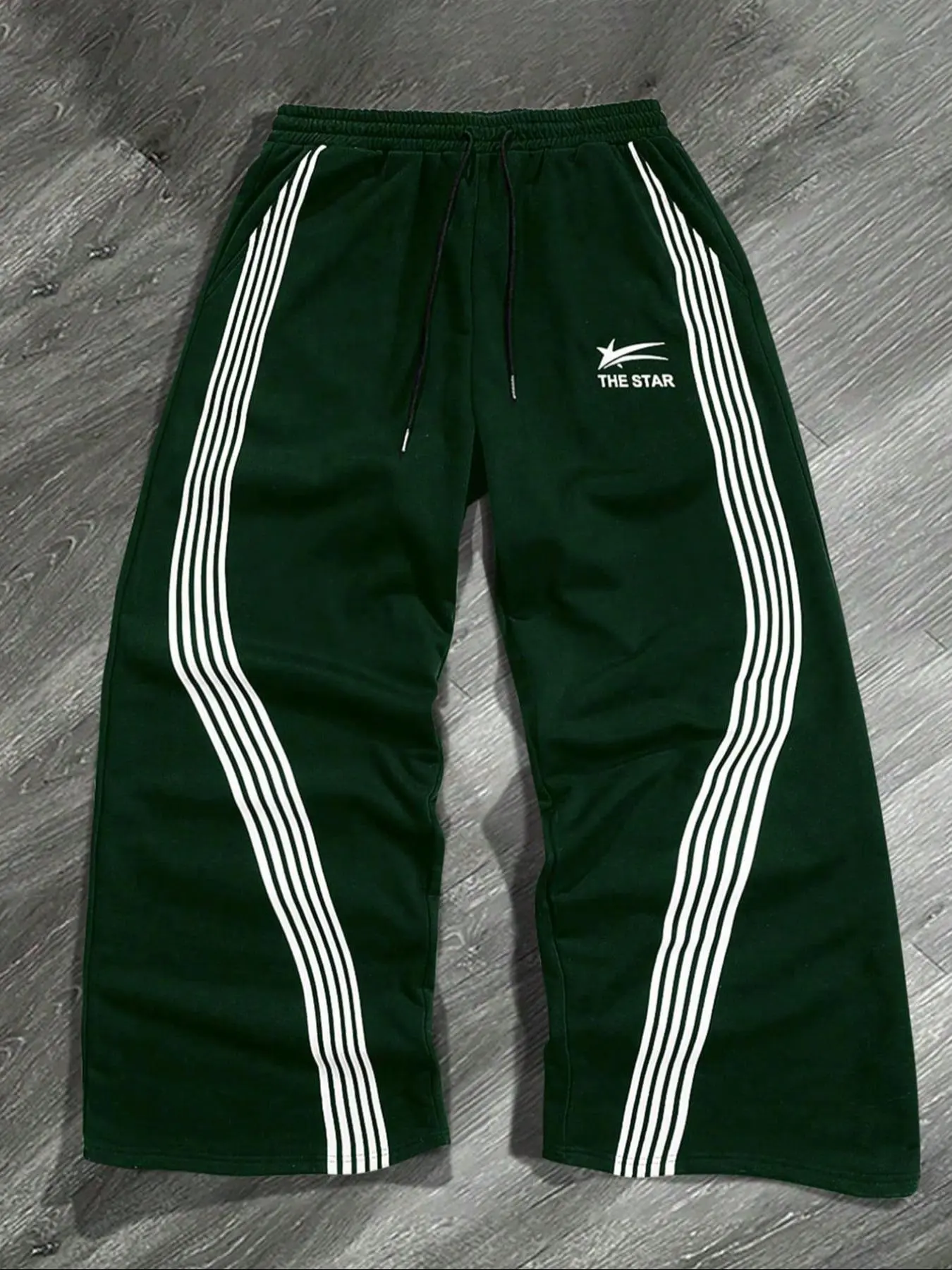 Men's Star Print Sweatpants with Drawstring Waist, Soft Regular-Fit Pants, Casual Athleisure Bottoms for Daily Wear, All Seasons