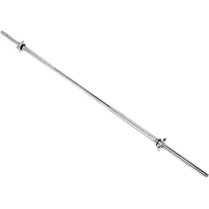 5 Ft Standard Threaded Dumbbell Bar, Strength Training Bar for Weightlifting Hip Thrusts, Squats and Lunges, Silver