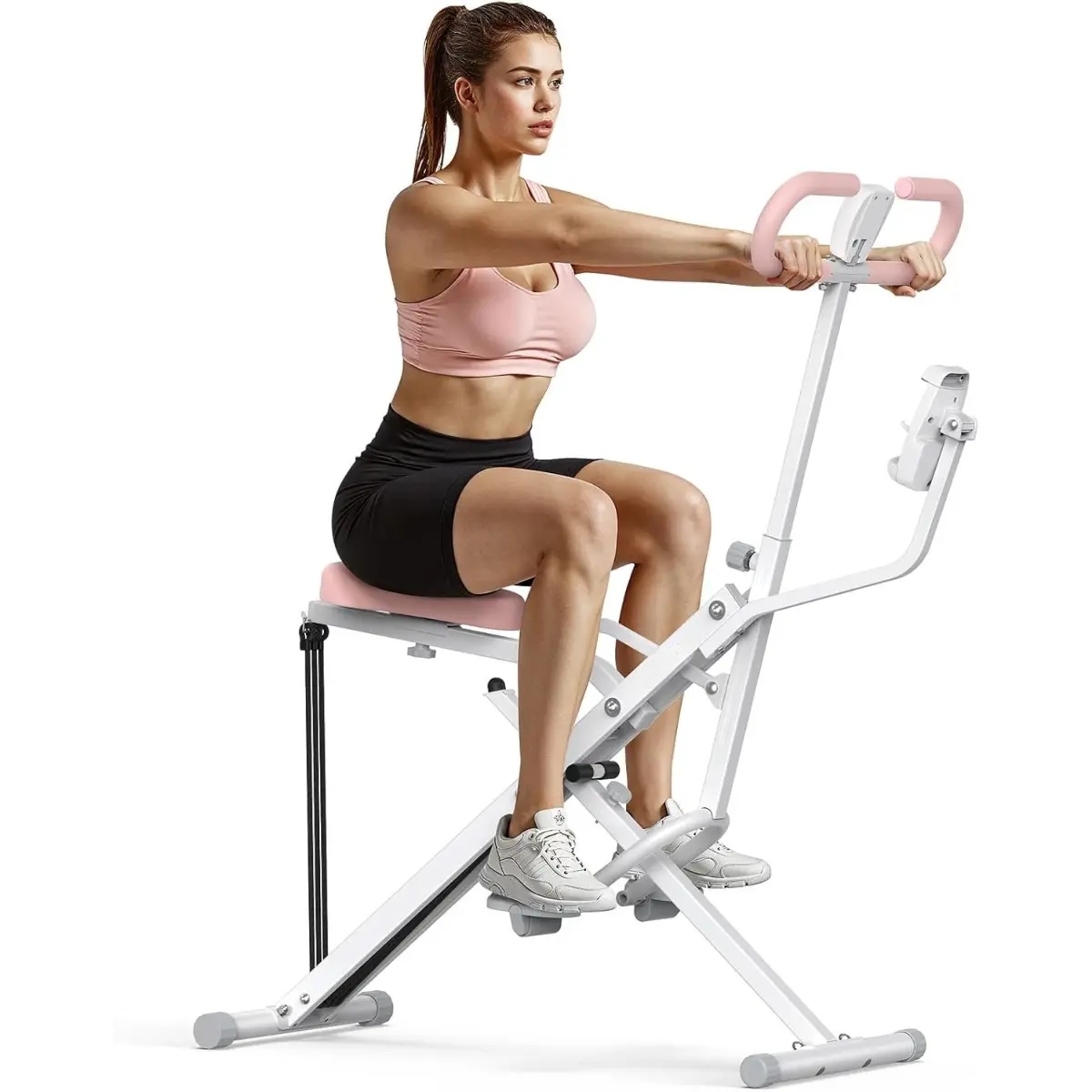 2-in-1 Foldable Rowing & Squat Machine - Space-Saving, Adjustable Resistance Home Workout Equipment, 350LB Capacity Glute Trainer for Women & Fitness Enthusiasts, Compact for Home Use, Rowing Machines, Full Body, Fitness For Everyone
