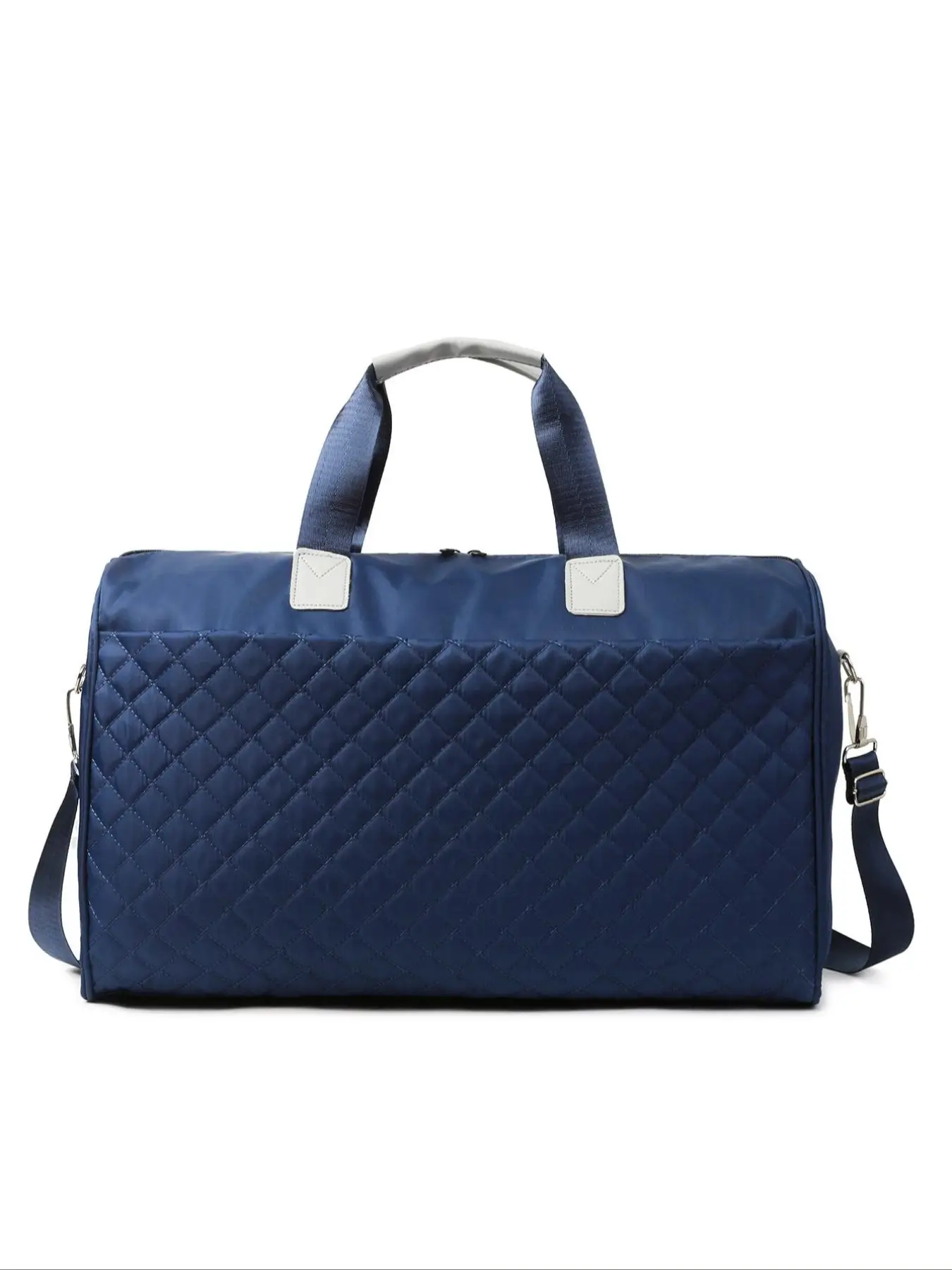 Valentine's Day Unisex Solid Color Quilted Tote Bag Travel Bags, Lightweight Zipper Travel Overnight Bags, Fashionable Garment Duffel Bag for Women &