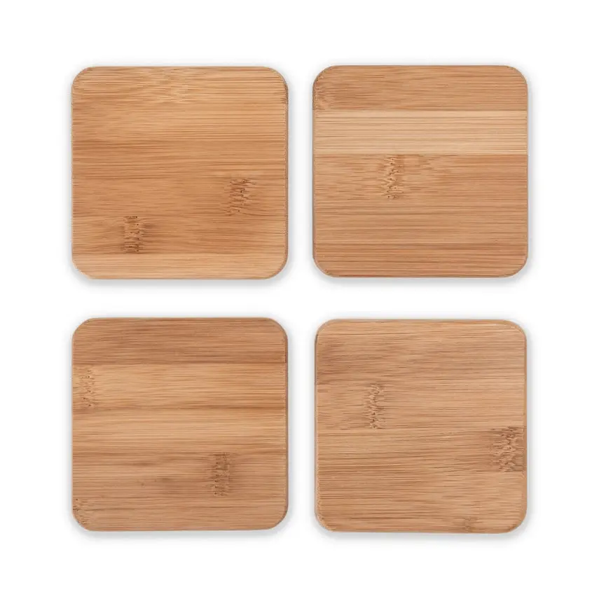 Square Bamboo Coasters - Set of 4