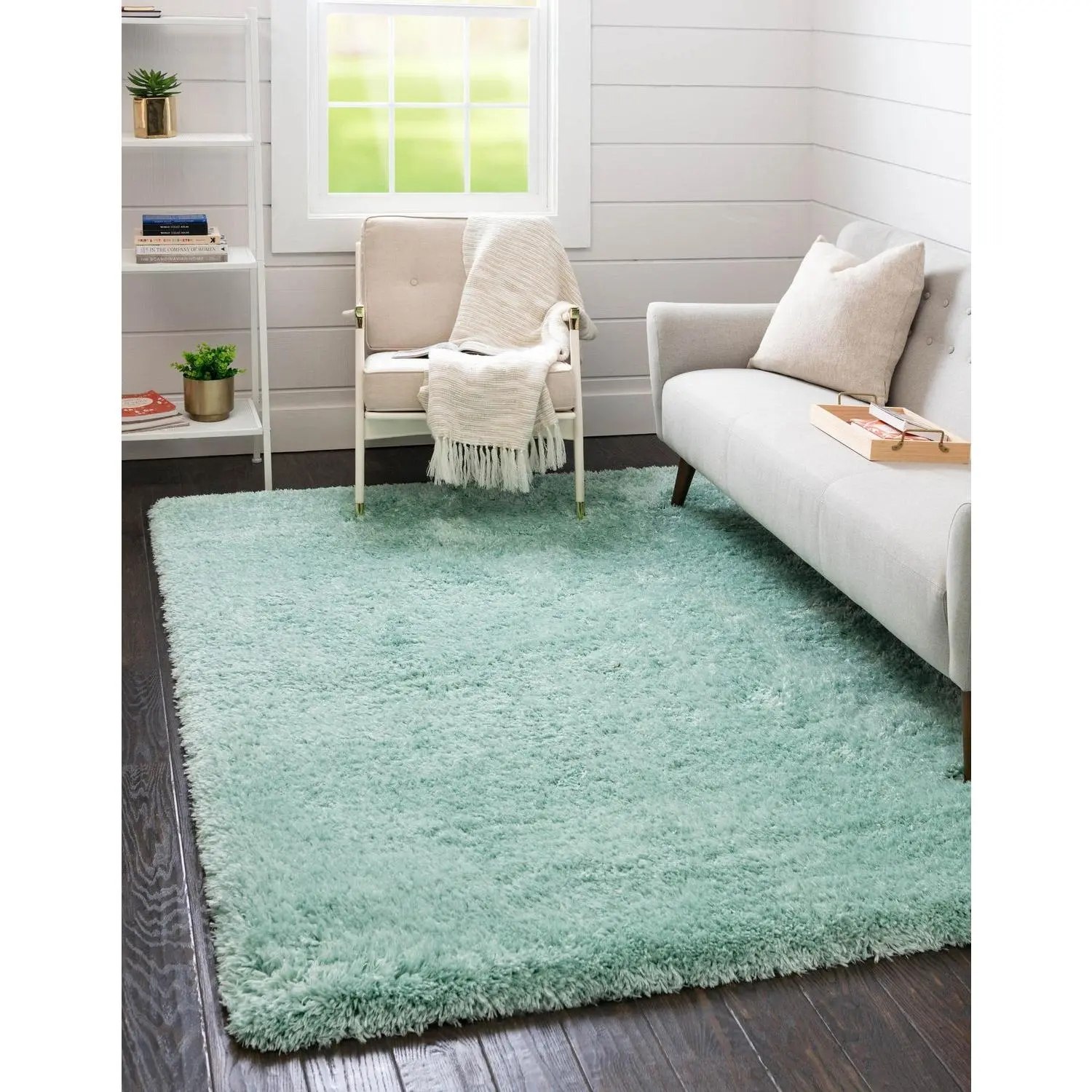 Cyan Infinity Shag Rug