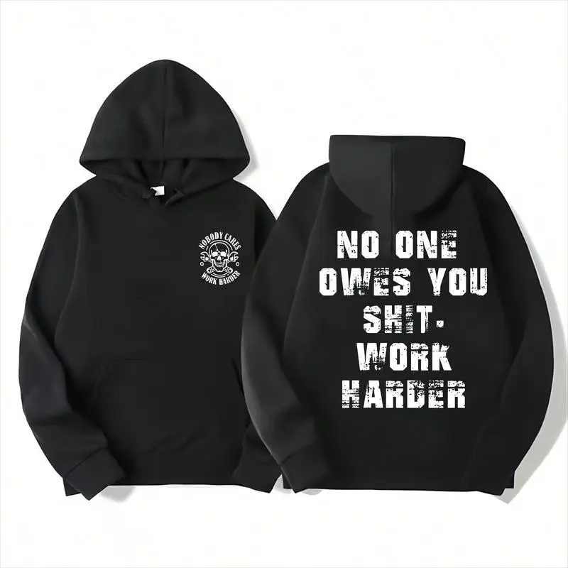 Work Harder Skull Shirt – Gritty Message for the Relentless Grinder, father's day gifts, Menswear Tops Streetwear Tshirt