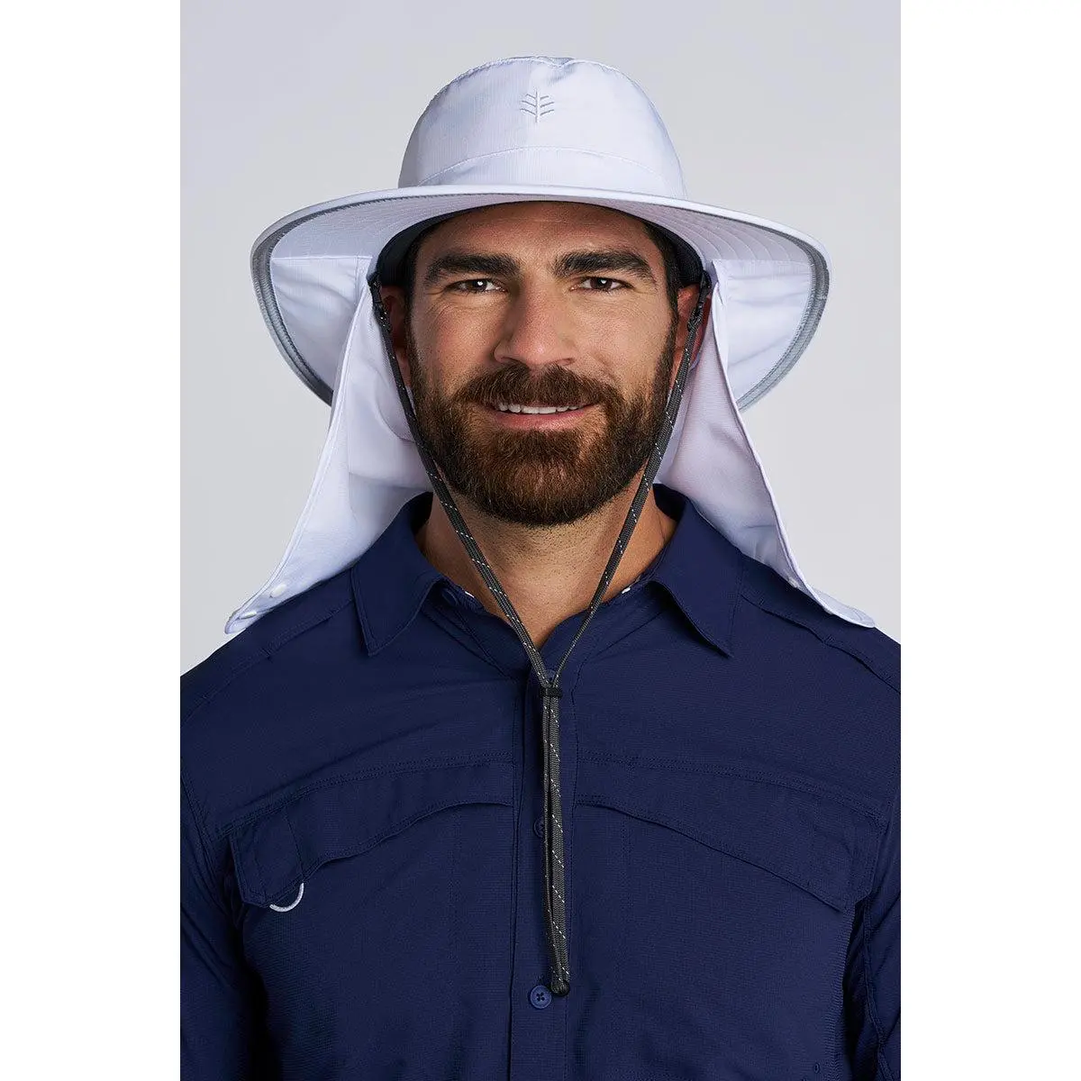 Floating Boating | Hat with Neck Drape | White