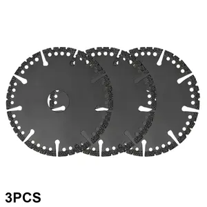 MY HEART FLY 4.5" 3PCS Multi-Material Cutting Blades - Dry Cut Metal, Tile, Stone & Plastic - Angle Grinder Saw Blades for Cast Iron & Marble (115mm) Tool Accessories