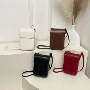 Mini Phone Crossbody Bag for Women, Trendy Korean Style Oil Wax Leather Shoulder Purse, Chic Small Messenger Handbag for Travel, Shopping, Daily Outfit