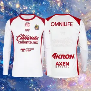25 26 Chivas de Guadalajara Mexico LIGAMX Goalkeeper Home White Long Sleeve Soccer Jersey Fans Version