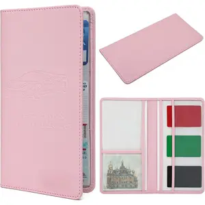 Premium Car Registration & Insurance Card Holder with Magnetic Closure, Glove Box Organizer for Documents, Cards, Driver's License (pink)